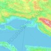 Split topographic map, elevation, terrain