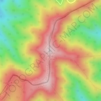 Reddish Knob topographic map, elevation, terrain