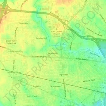 Woodridge topographic map, elevation, terrain