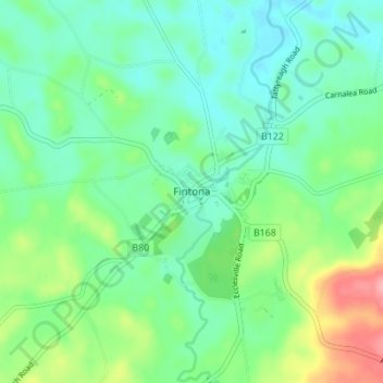 Fintona topographic map, elevation, terrain