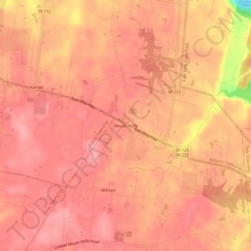 Mount Holly topographic map, elevation, terrain