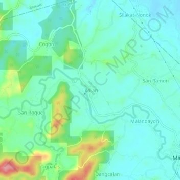 Lilo-an topographic map, elevation, terrain