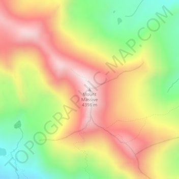Mount Massive topographic map, elevation, terrain