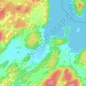 Slussen topographic map, elevation, terrain