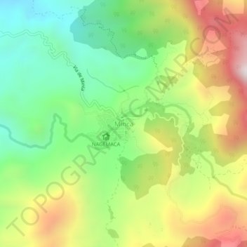 Minca topographic map, elevation, terrain