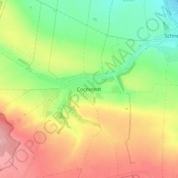 Cochstedt topographic map, elevation, terrain
