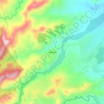 Haduan topographic map, elevation, terrain