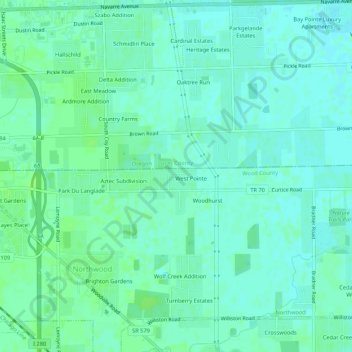 Northcrest topographic map, elevation, terrain