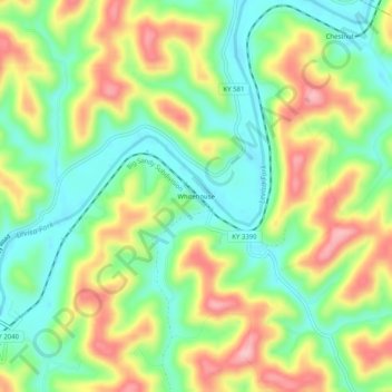 Whitehouse topographic map, elevation, terrain