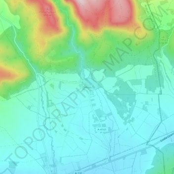 Orbiso topographic map, elevation, terrain