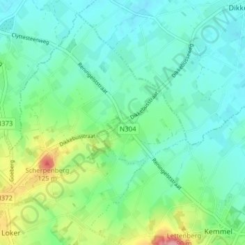 De Klijte topographic map, elevation, terrain