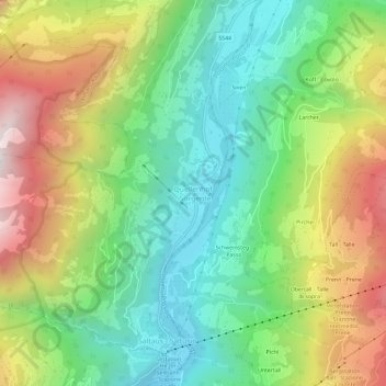 Quellenhof - Sorgente topographic map, elevation, terrain