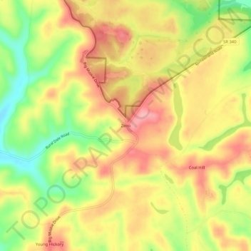 Zeno topographic map, elevation, terrain