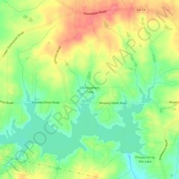 Christophers Cove topographic map, elevation, terrain