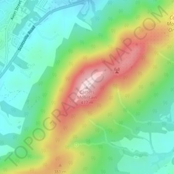 Carters Mountain topographic map, elevation, terrain