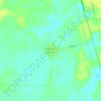 Presidente Juárez topographic map, elevation, terrain