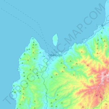 Mamuju topographic map, elevation, terrain