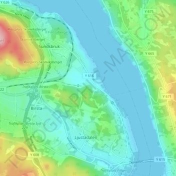 Maland topographic map, elevation, terrain