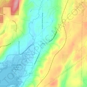 Belfair topographic map, elevation, terrain