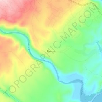 Ebenezer topographic map, elevation, terrain
