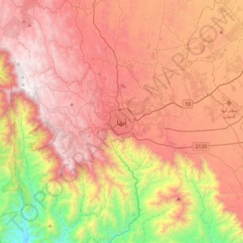 Abha topographic map, elevation, terrain