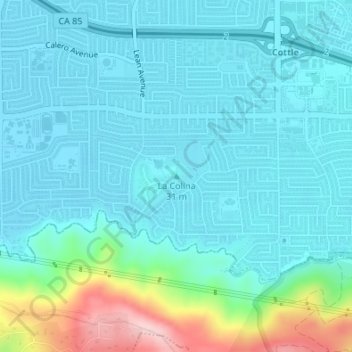La Colina topographic map, elevation, terrain