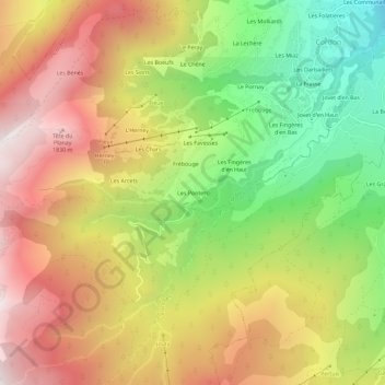 Les Pontets topographic map, elevation, terrain
