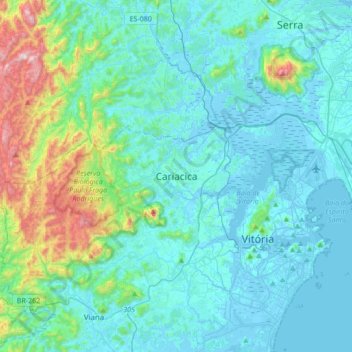 Cariacica topographic map, elevation, terrain