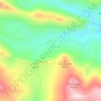 Llano la Fuente topographic map, elevation, terrain