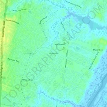 Millbrook topographic map, elevation, terrain