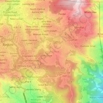 South Drive topographic map, elevation, terrain