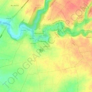 Le Quéroy topographic map, elevation, terrain
