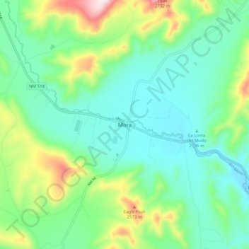 Mora topographic map, elevation, terrain