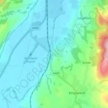 Cilcewydd topographic map, elevation, terrain