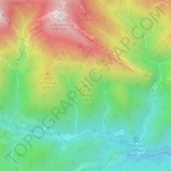 Cap de la Baga topographic map, elevation, terrain