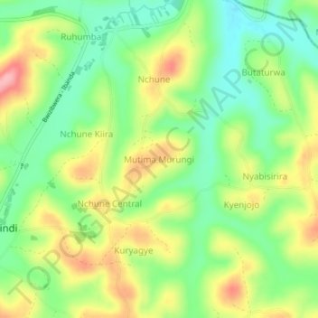 Mutima Murungi topographic map, elevation, terrain