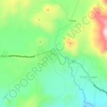 Kuya topographic map, elevation, terrain