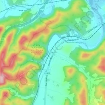 Elliston topographic map, elevation, terrain