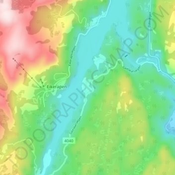 Øyulvstad topographic map, elevation, terrain