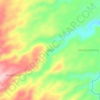 Surau topographic map, elevation, terrain