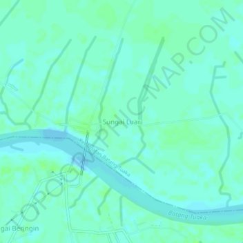 Sungai Luar topographic map, elevation, terrain