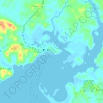 Binanuahan topographic map, elevation, terrain