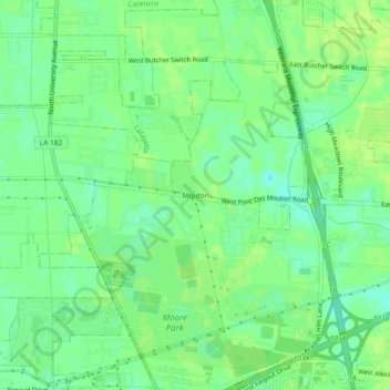Mouton topographic map, elevation, terrain