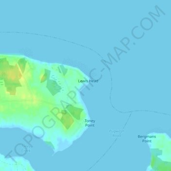 Cameron Beach topographic map, elevation, terrain