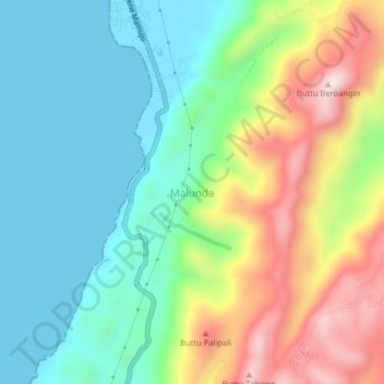 Malunda topographic map, elevation, terrain