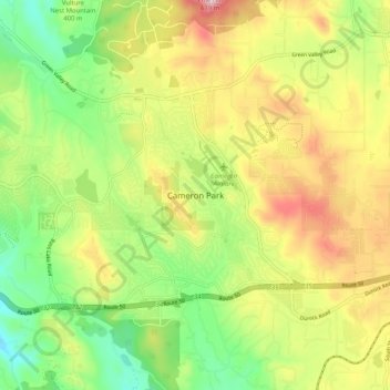 Cameron Park topographic map, elevation, terrain