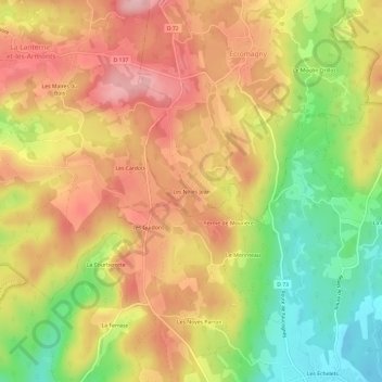Les Noies Jean topographic map, elevation, terrain