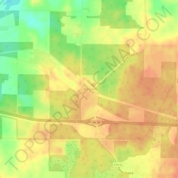 Ringle topographic map, elevation, terrain