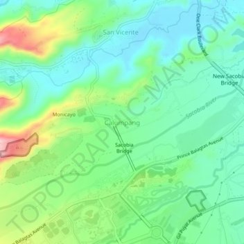 Calumpang topographic map, elevation, terrain