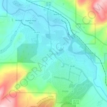 Graeagle topographic map, elevation, terrain